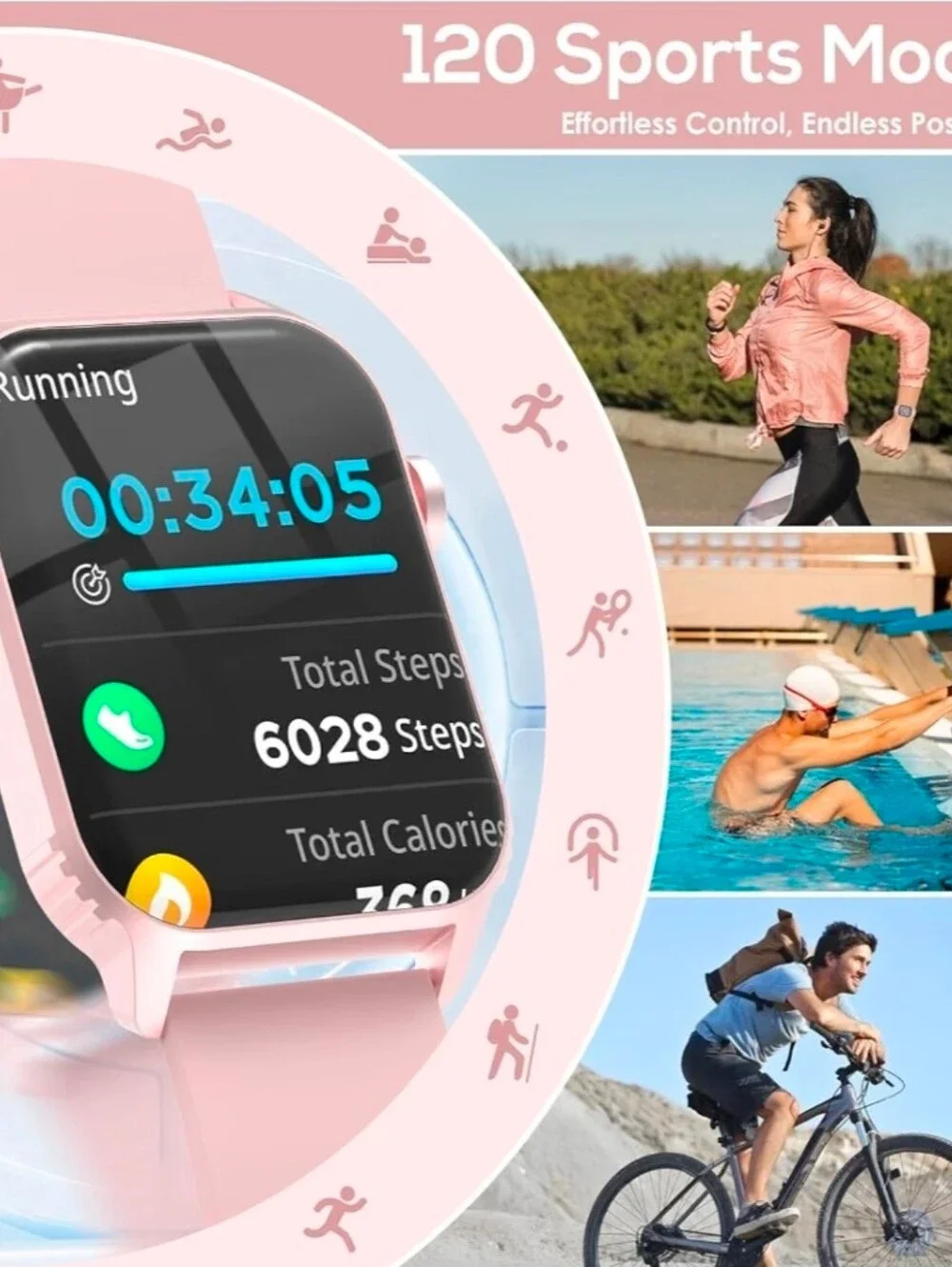 Smart Watch for Women, 120 Sports Modes Smartwatch with 1.83